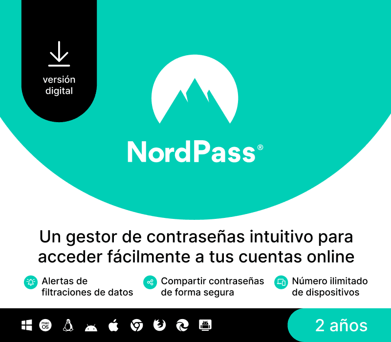 NordPass بريميوم ES مفتاح (2 سنوات / Unlimited اجهزة)