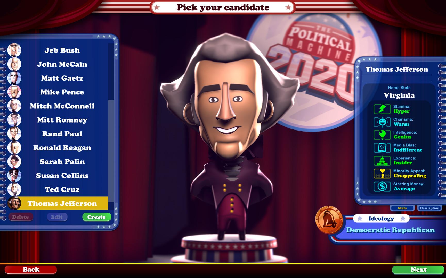 The Political Machine 2020 - The Founding Fathers DLC ستيم كود رقمي