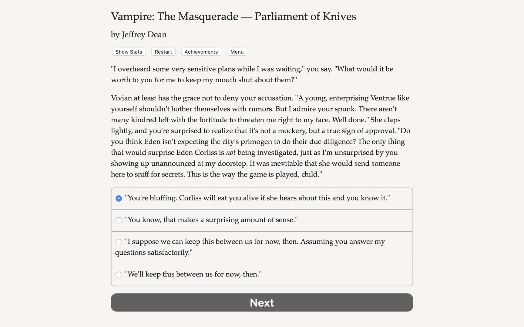 Vampire: The Masquerade — Parliament Of Knives ستيم كود رقمي