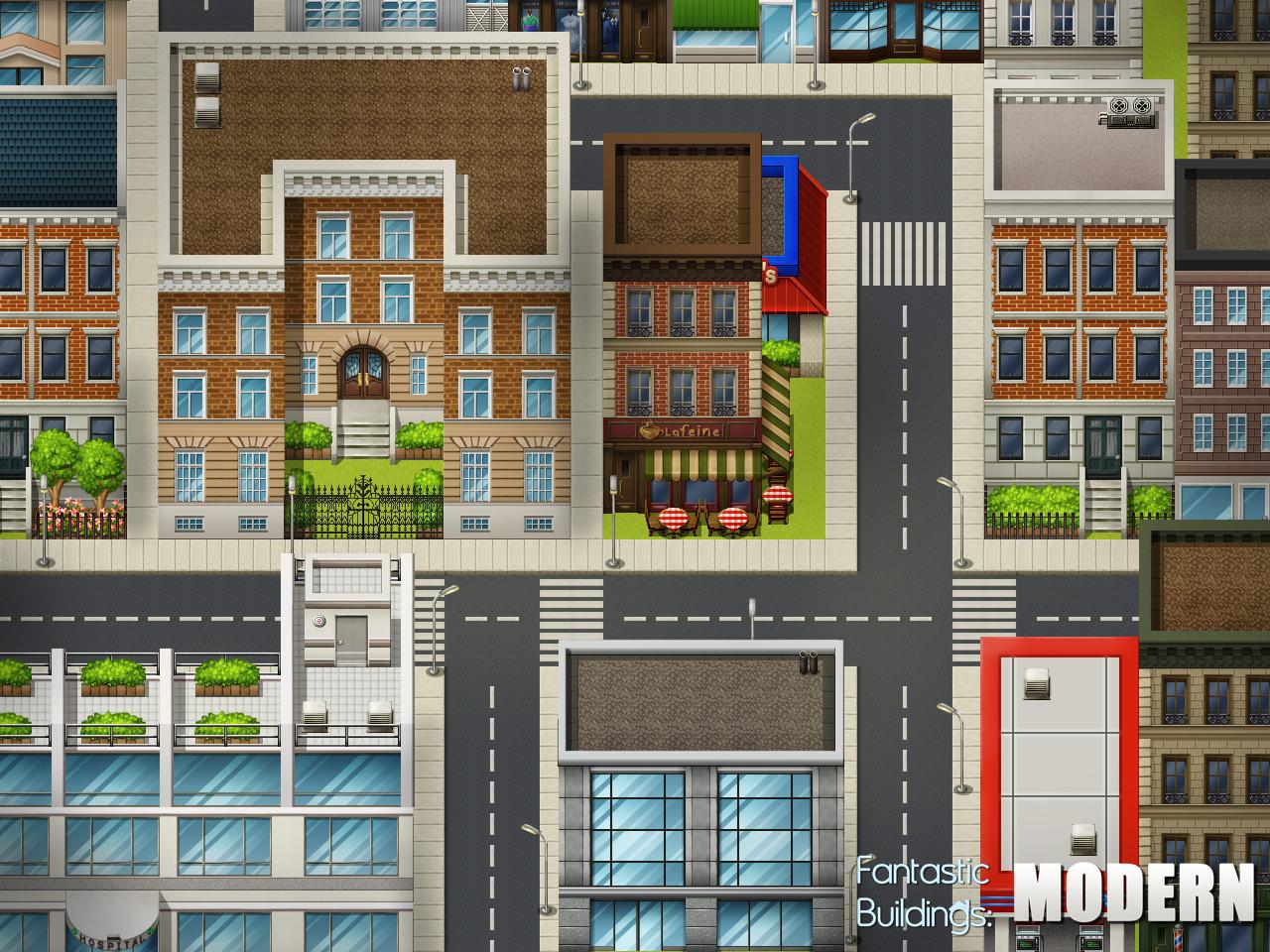 RPG Maker VX - Ace Fantastic Buildings: Modern DLC اوروبي ستيم كود رقمي