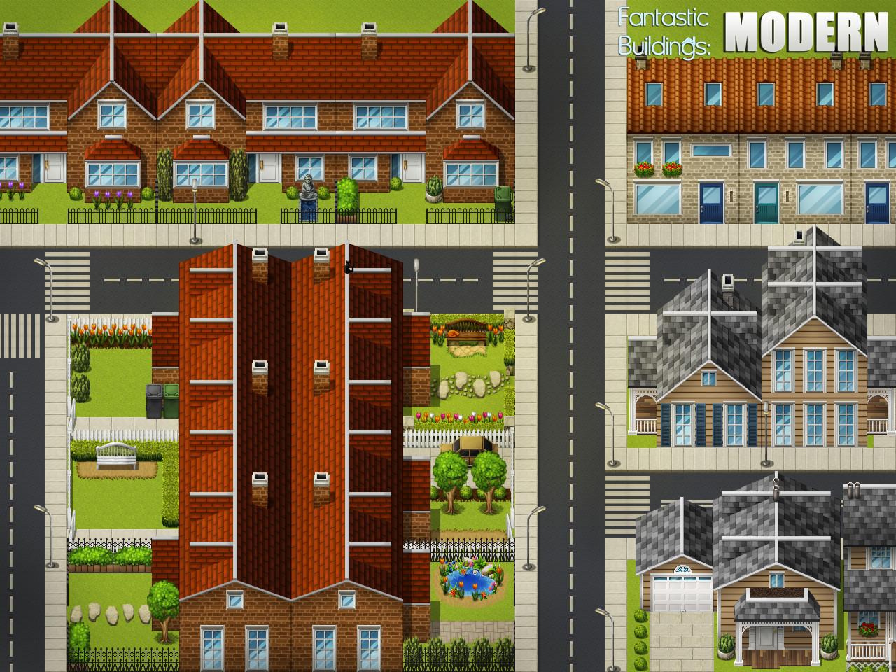 RPG Maker VX - Ace Fantastic Buildings: Modern DLC اوروبي ستيم كود رقمي