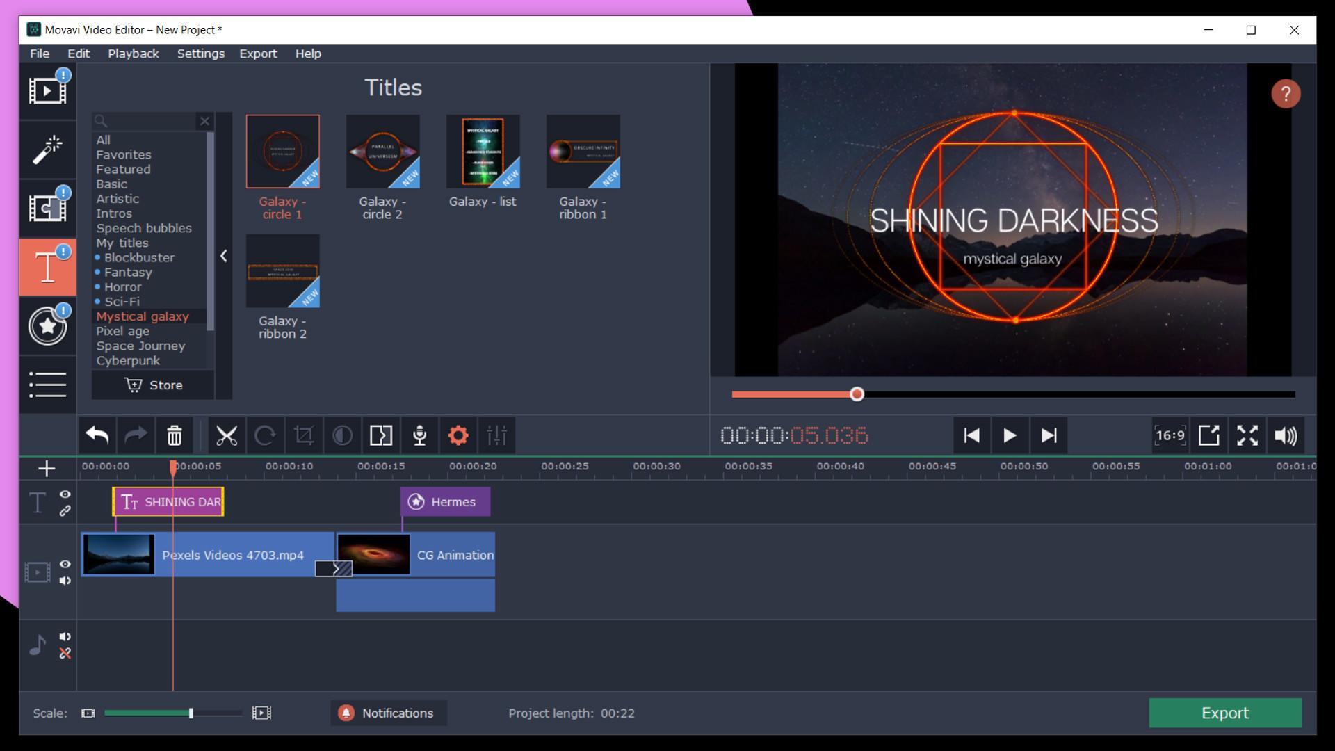 Movavi Video Editor بلس 2020 - Mystical Galaxy Pack DLC ستيم كود رقمي
