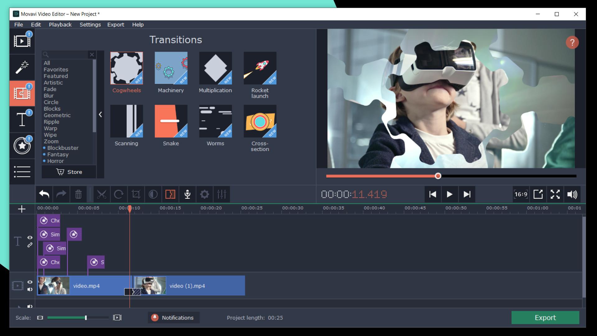 Movavi Video Editor بلس 2020 - Technology Set Effects DLC ستيم كود رقمي