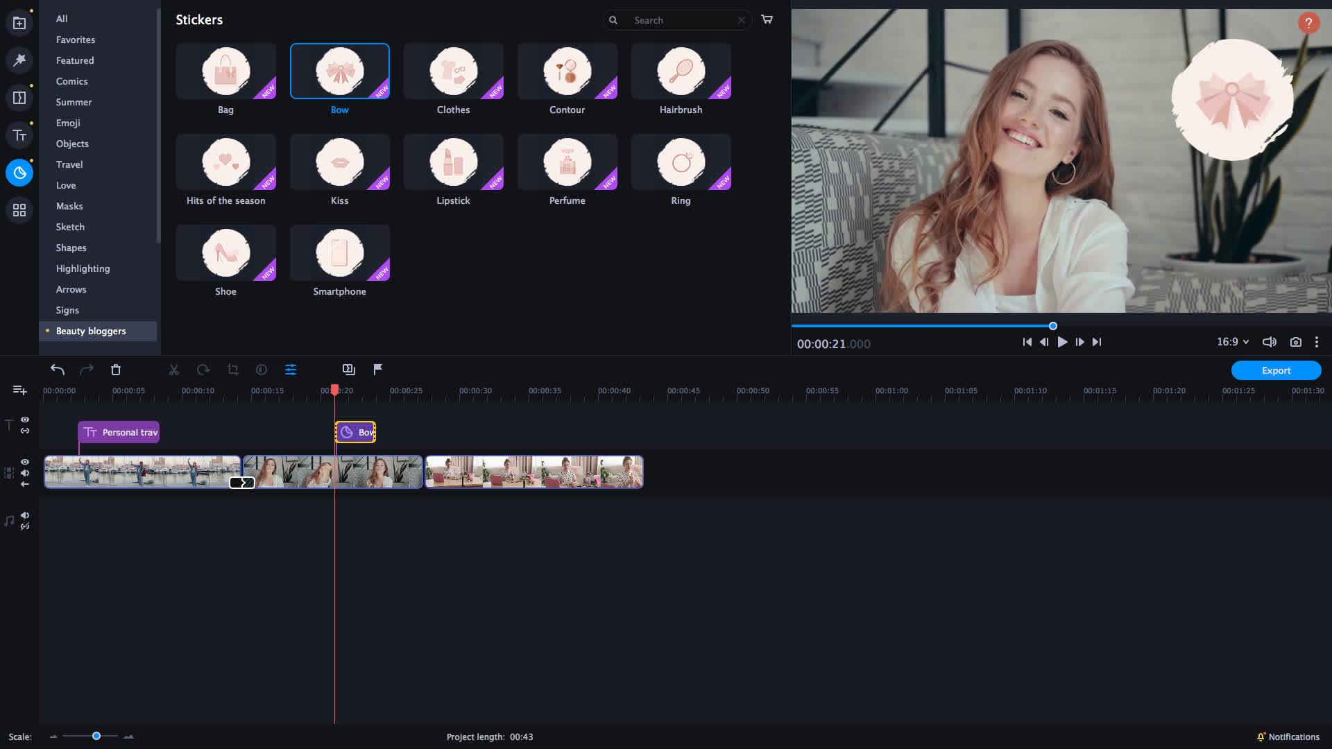 Movavi Video Editor بلس 2021 Effects - Blogger Set ستيم كود رقمي