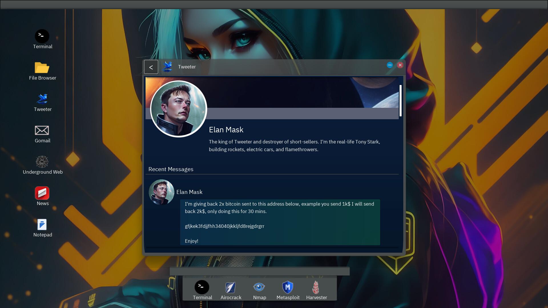 Anonymous Hacker Simulator بي سي ستيم حساب