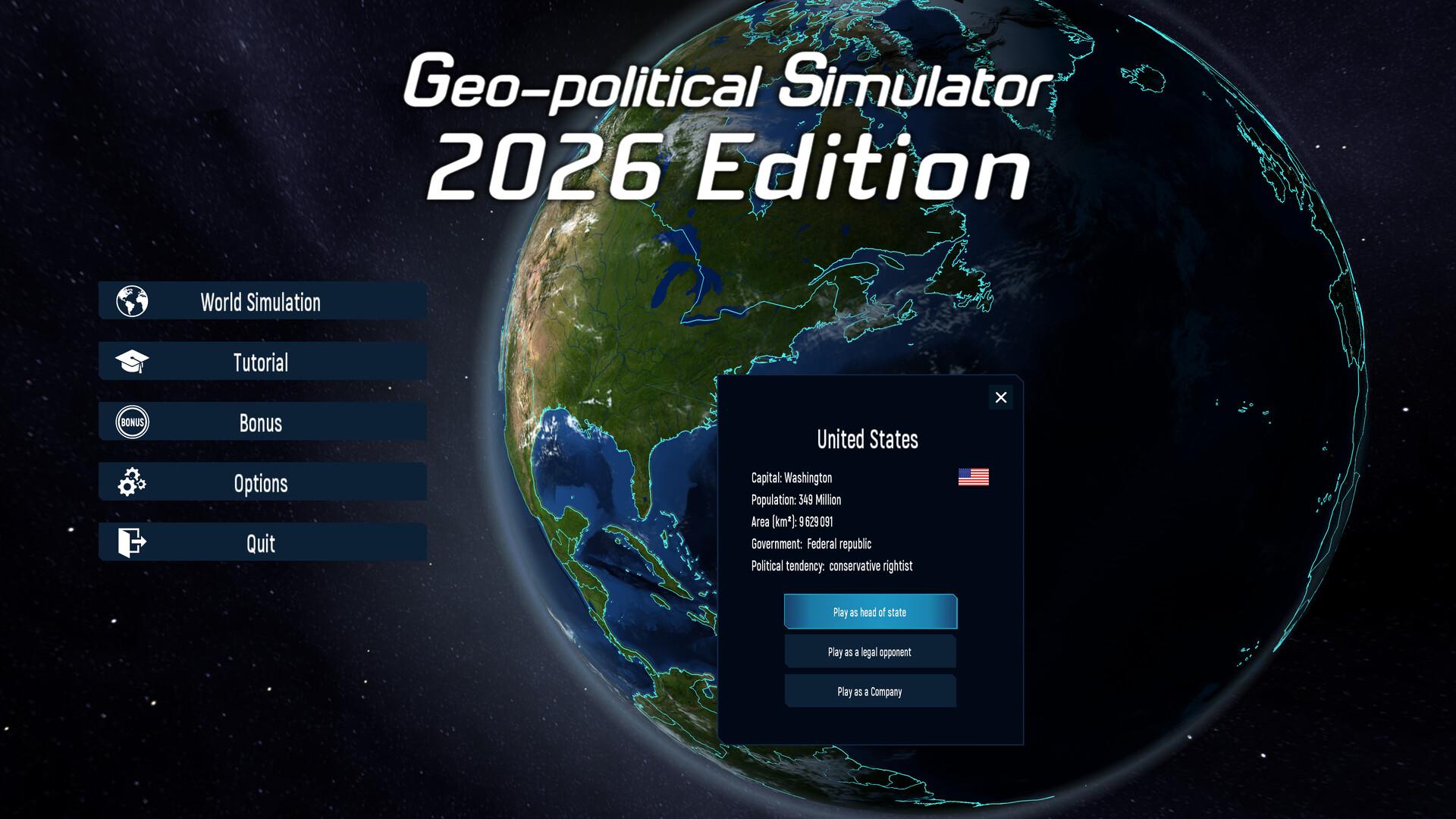 Geo-Political Simulator 2026 اصدار بي سي ستيم كود رقمي