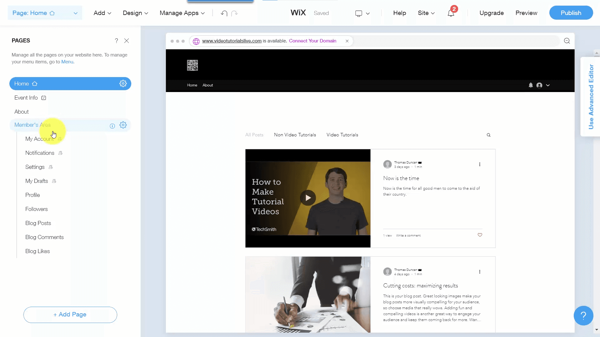 Wix Website Training حزمة Alpha Academy كود