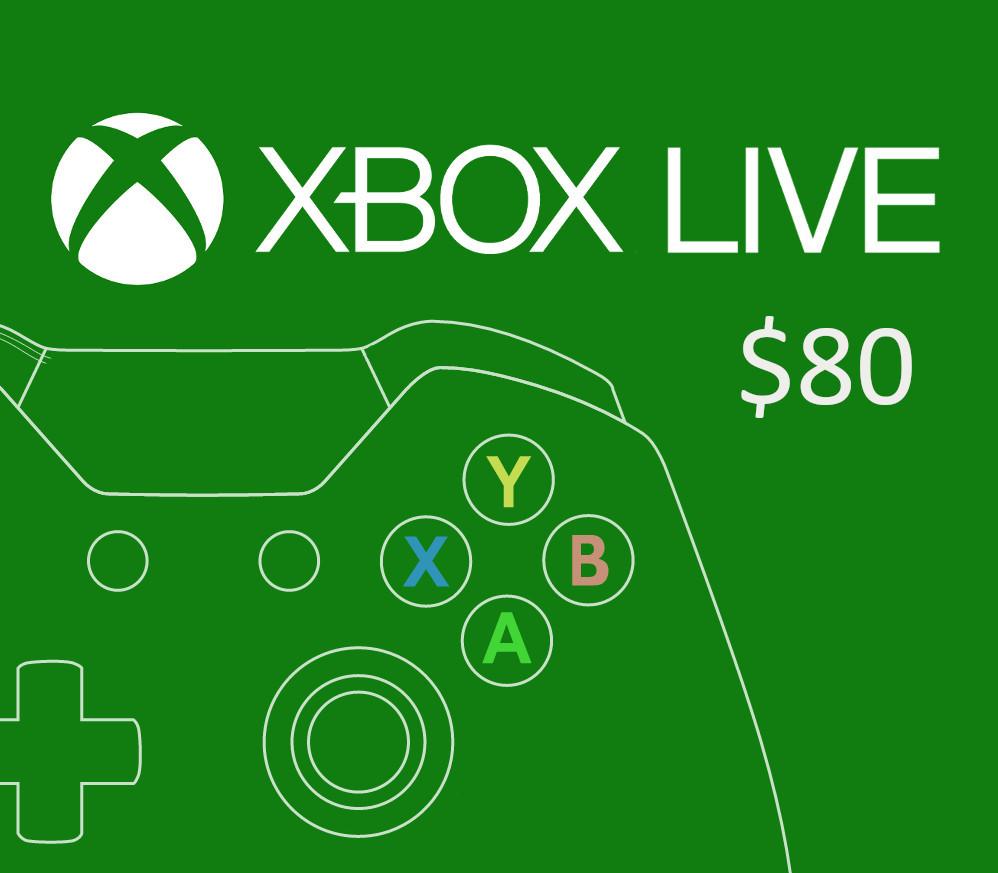 XBOX Live $80 Prepaid Card US