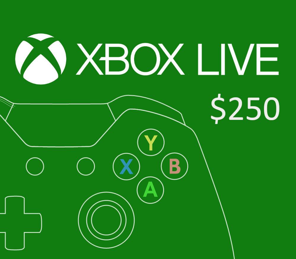 XBOX Live $250 Prepaid Card US